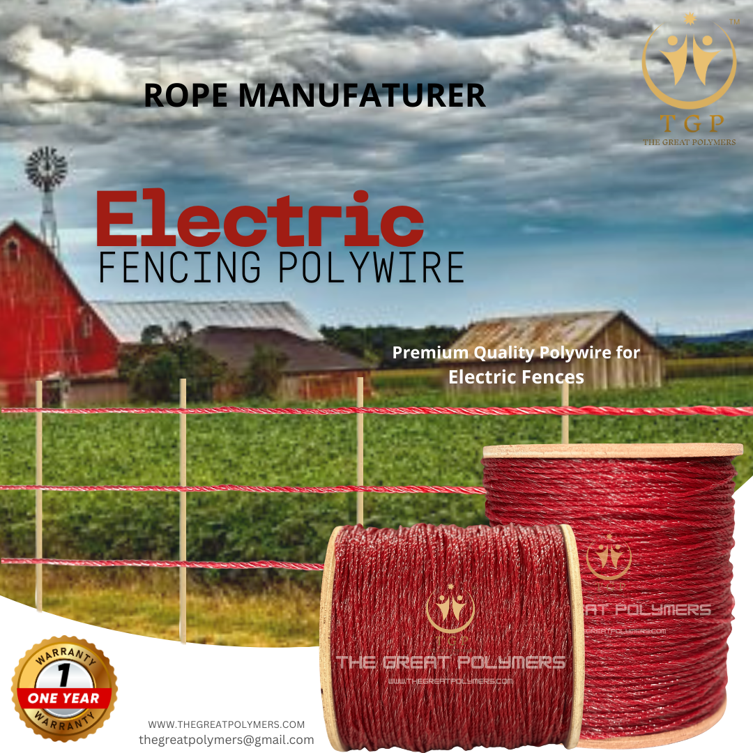 Electric fence polywire for property protection 